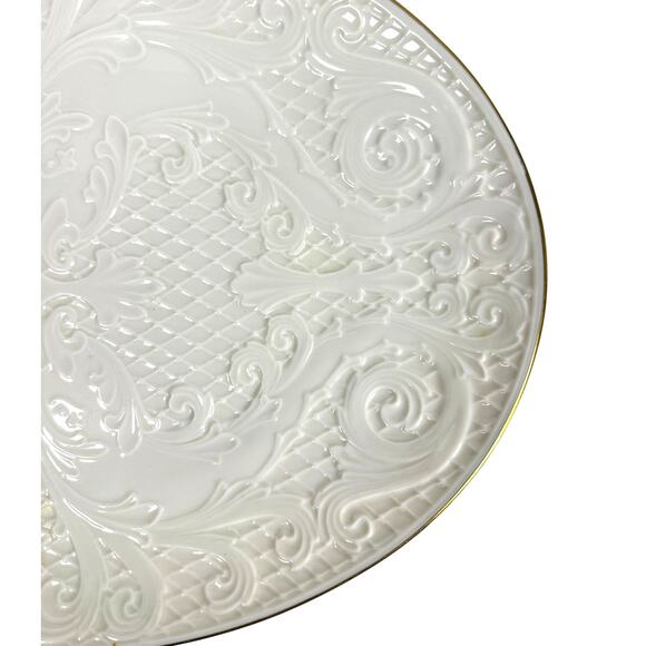 Lenox Holiday Hostess Collection Dolphin Gold Rim 16.5" Oval Serving Platter - Picture 4 of 7